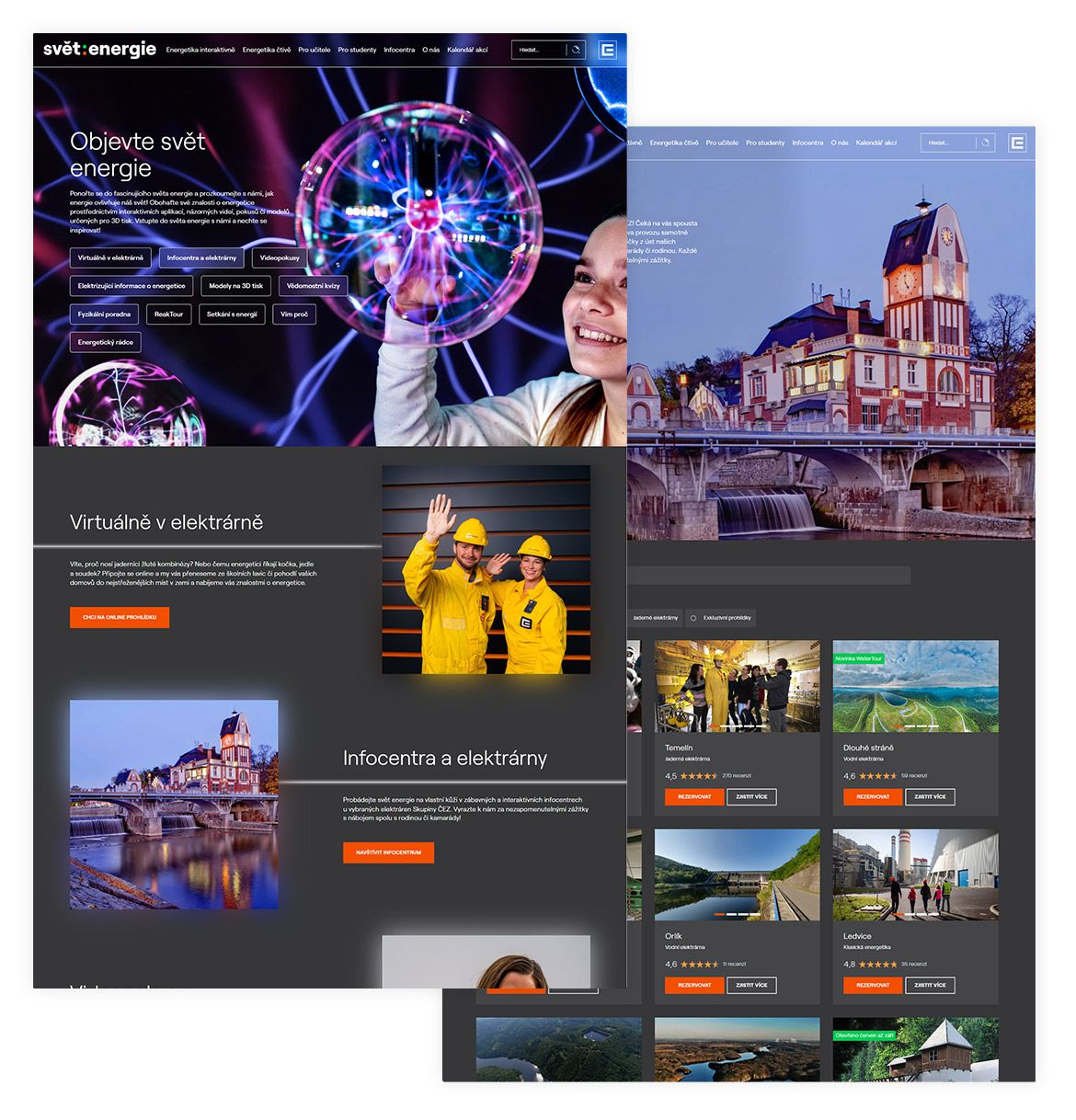 Ukázka webu Svět energie, který vytvořila společnost FG Forrest