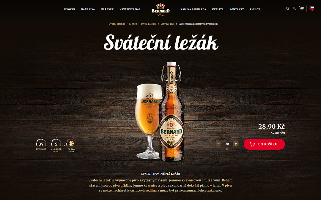 Screenshot webu www.bernard.cz