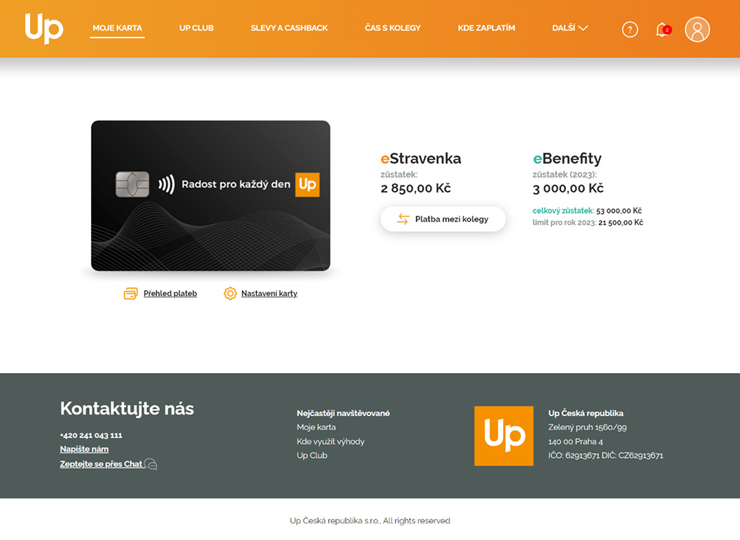 Screenshot webu www.mujup.cz