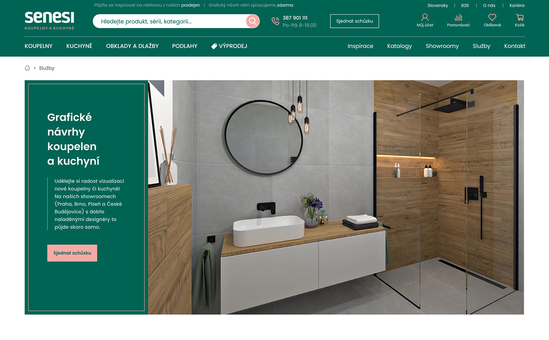 Screenshot webu www.senesi.cz