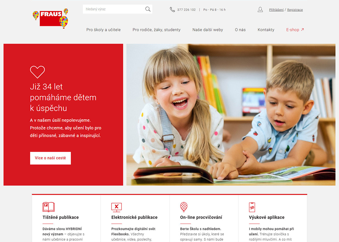 Ukázka portálu Nakladatelství Fraus